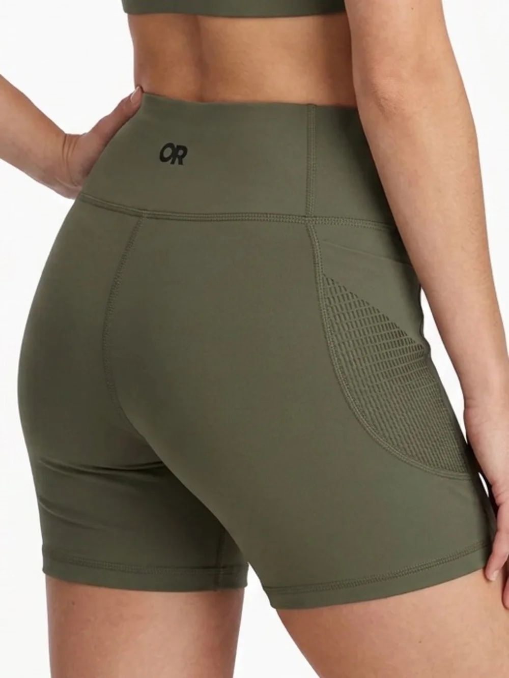 OUTDOOR RESEARCH | Olive Green High-Waist Athletic Biker Shorts Women’s Size XS